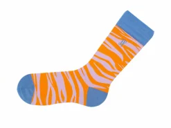 Fluevog Shoes Sargent Vog Socks | Zebra Pattern Sock Orange/Lavender Cheap