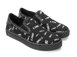 Fluevog Shoes Slalom | Vegan Slip-On Shoe Black & White Cheap