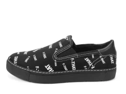 Fluevog Shoes Slalom | Vegan Slip-On Shoe Black & White Cheap
