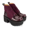 Fluevog Shoes Smarty | Lace-Up Platform Boot Burgundy Outlet
