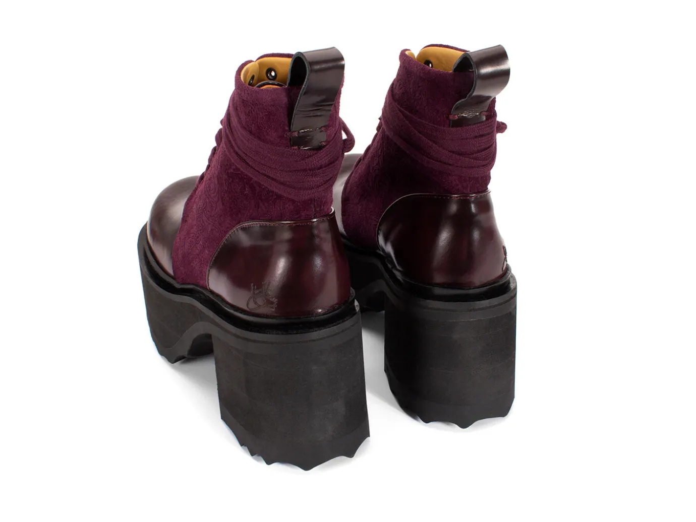 Fluevog Shoes Smarty | Lace-Up Platform Boot Burgundy Outlet