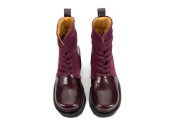 Fluevog Shoes Smarty | Lace-Up Platform Boot Burgundy Outlet