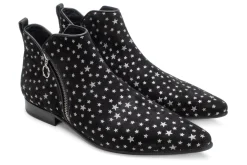 Fluevog Shoes Smith | Double Zip Ankle Boot Black Stars Discount