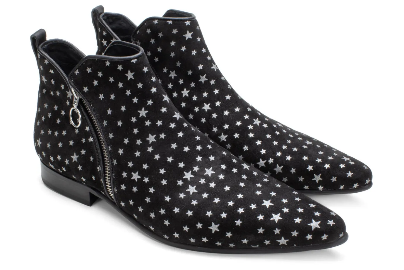 Fluevog Shoes Smith | Double Zip Ankle Boot Black Stars Discount