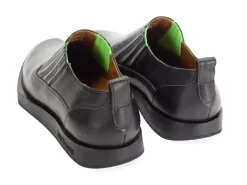 Fluevog Shoes Snazzy | Slip-On Leather Shoe Black/Green Fashion