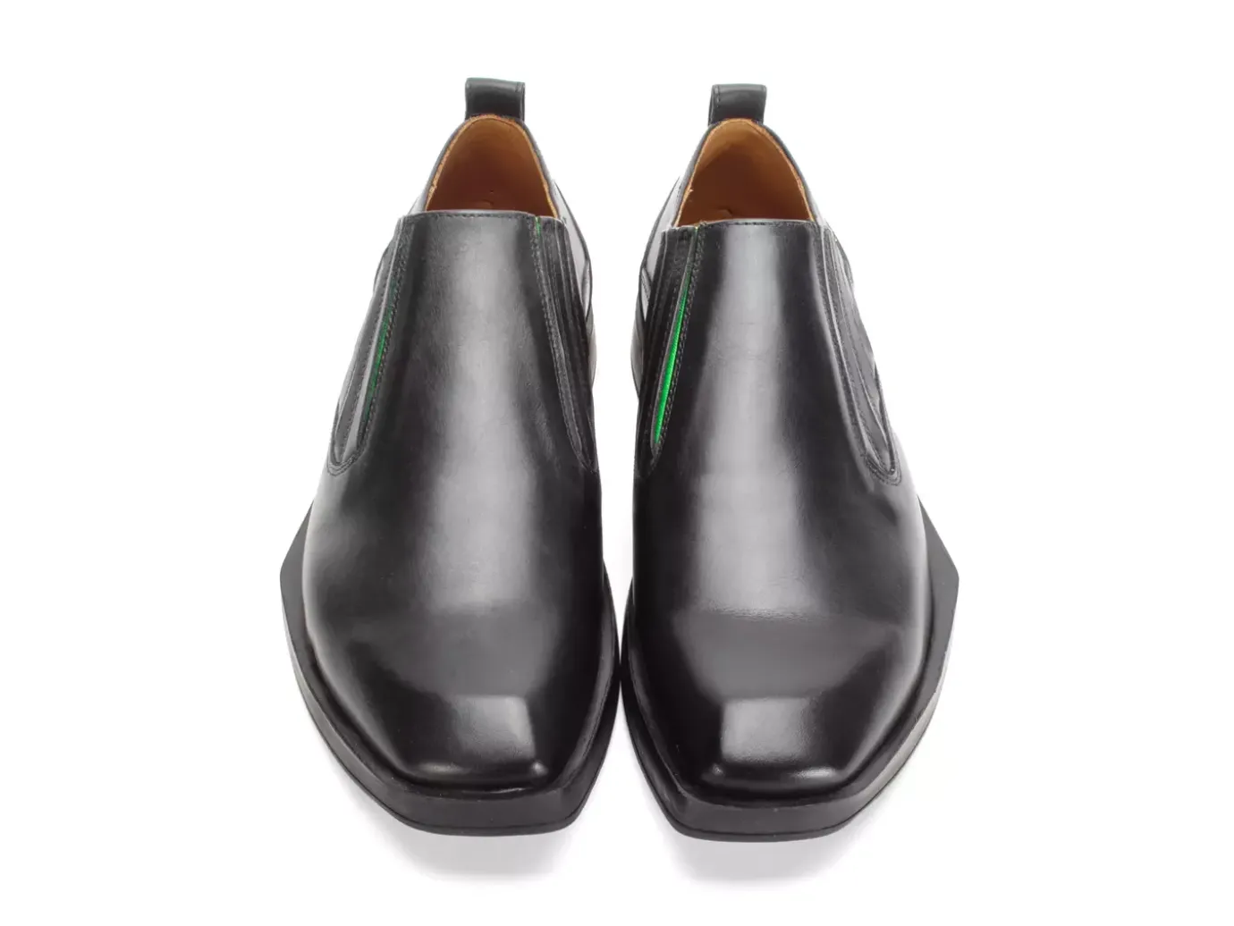 Fluevog Shoes Snazzy | Slip-On Leather Shoe Black/Green Discount