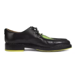 Fluevog Shoes Thorp | D-Ring Lace-Up Shoe Black/Green Plaid Online