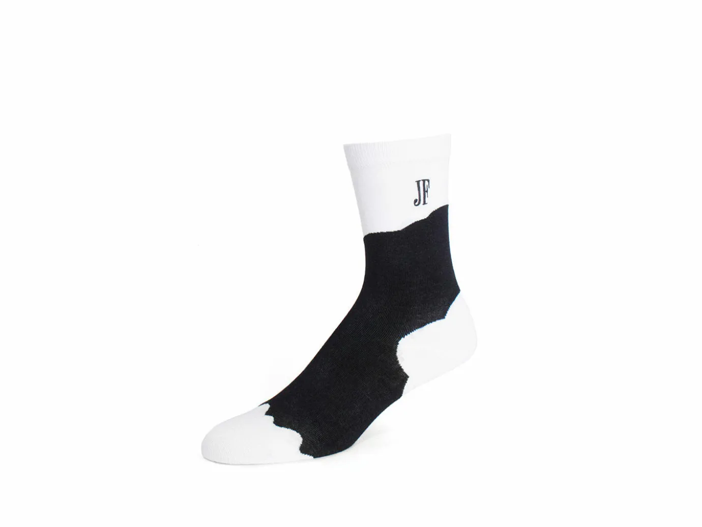 Fluevog Shoes Tobiko Vog Socks | Contrast Pattern Sock Black/White Online