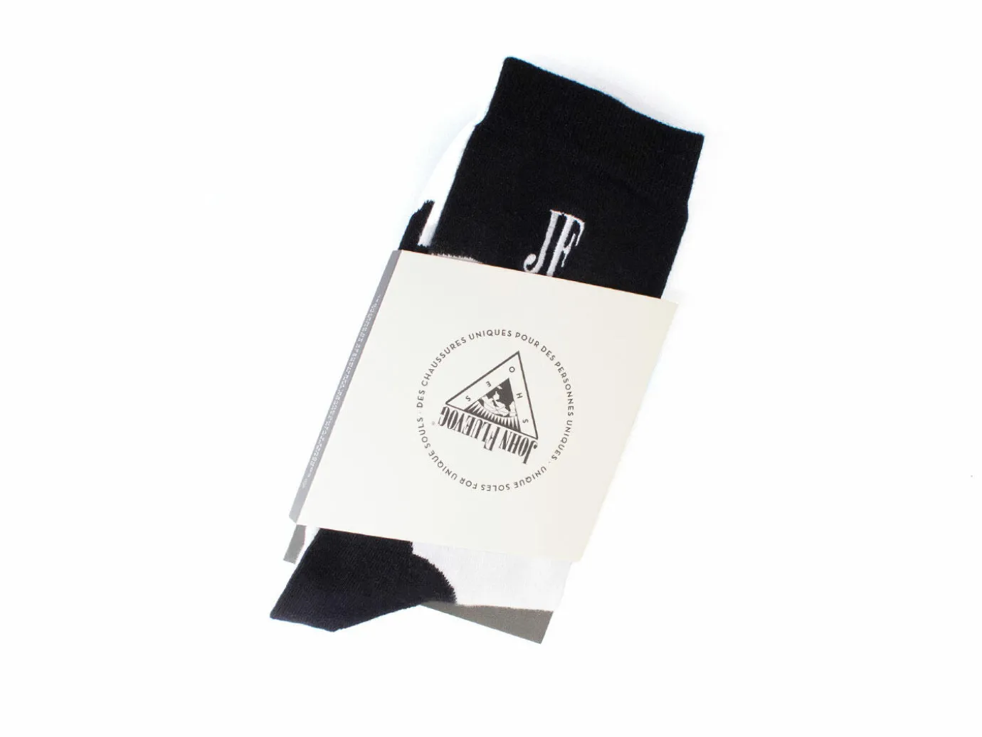 Fluevog Shoes Tobiko Vog Socks | Contrast Pattern Sock Black/White Online