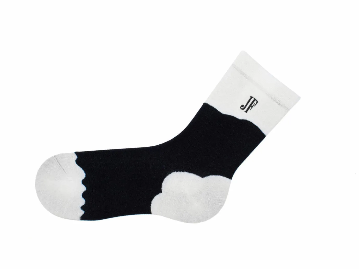 Fluevog Shoes Tobiko Vog Socks | Contrast Pattern Sock Black/White Online