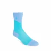Fluevog Shoes Tobiko Vog Socks | Contrast Pattern Sock Turquoise/Blue New