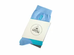 Fluevog Shoes Tobiko Vog Socks | Contrast Pattern Sock Turquoise/Blue New
