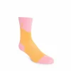Fluevog Shoes Tobiko Vog Socks | Contrast Pattern Sock Peach/Pink Sale