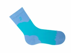 Fluevog Shoes Tobiko Vog Socks | Contrast Pattern Sock Turquoise/Blue Store