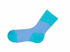 Fluevog Shoes Tobiko Vog Socks | Contrast Pattern Sock Turquoise/Blue Store