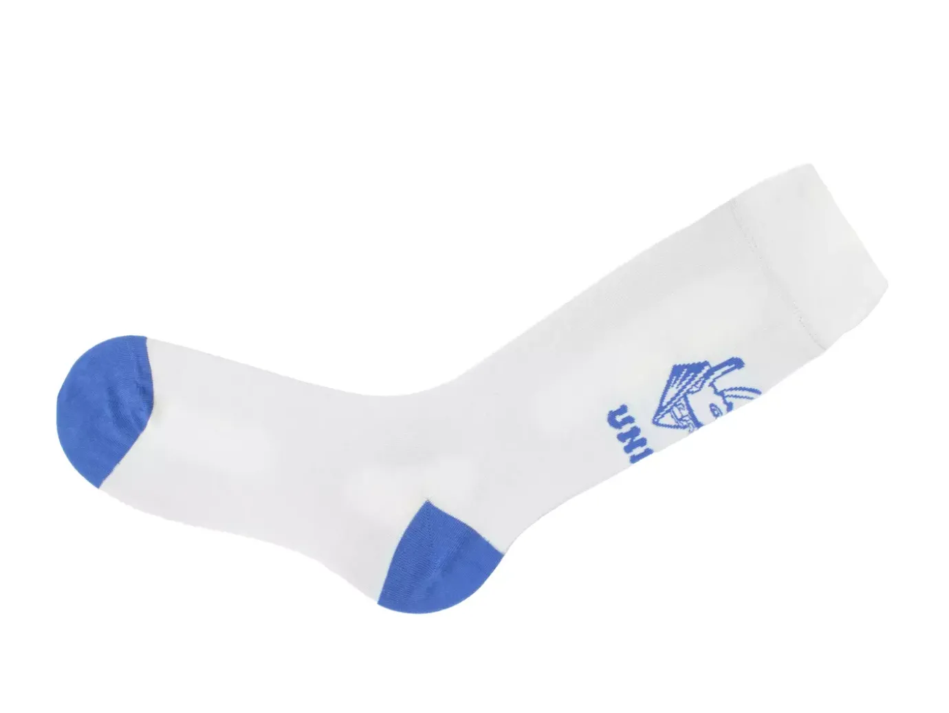 Fluevog Shoes Toph Vog Socks | Floral Freddy Sock Off White/Blue Sale