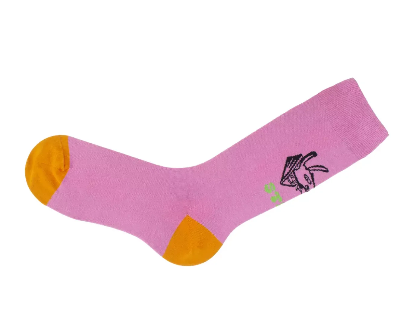 Fluevog Shoes Toph Vog Socks | Floral Freddy Sock Pink/Orange New