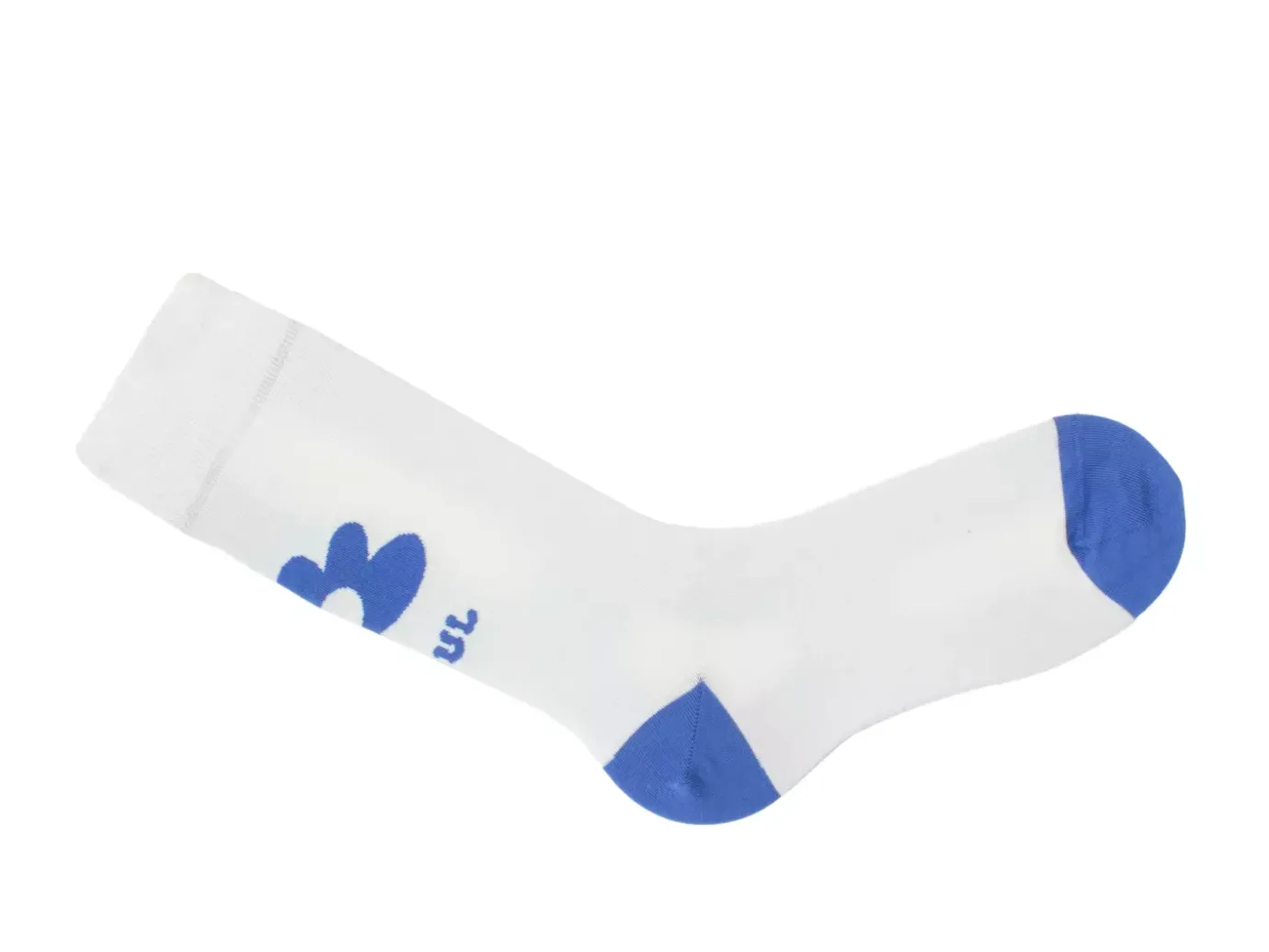 Fluevog Shoes Toph Vog Socks | Floral Freddy Sock Off White/Blue Online