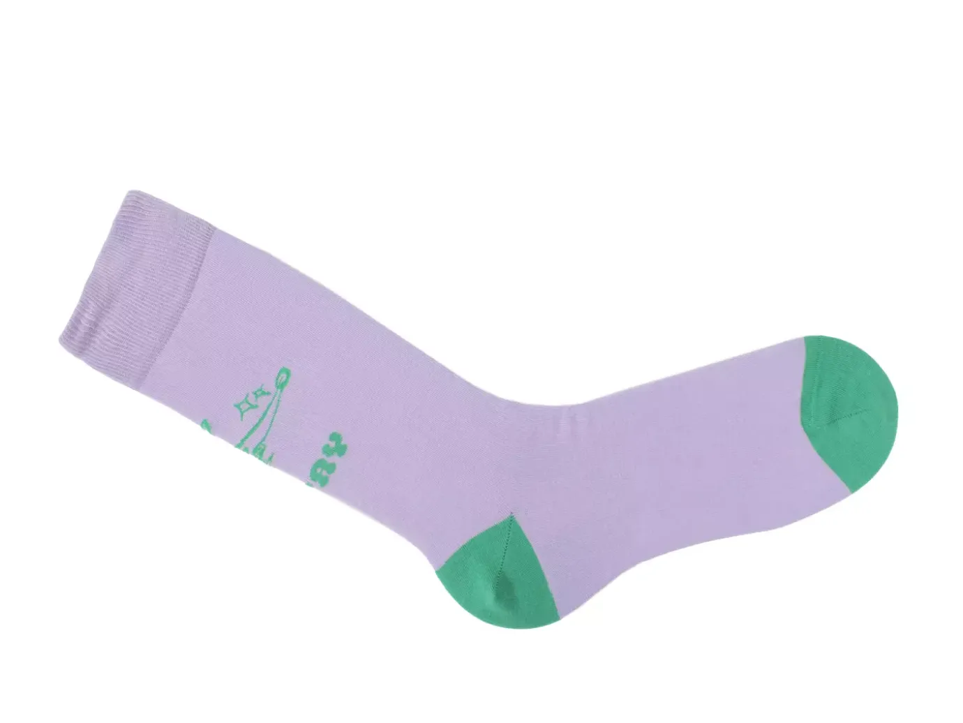 Fluevog Shoes Toph Vog Socks | Floral Freddy Sock Lavender/Teal Store