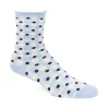 Fluevog Shoes Valentina Vog Socks | Gingham Polka Dot Sock Off White/Blue/Black Best