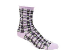 Fluevog Shoes Valentina Vog Socks | Gingham Polka Dot Sock Black/Purple/Green Best Sale