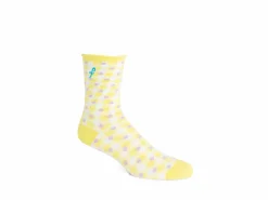 Fluevog Shoes Valentina Vog Socks | Gingham Polka Dot Sock Yellow/White Best Sale
