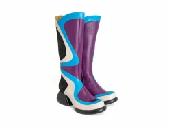 Fluevog Shoes Warhol | Multi Leather Boot Turquoise Multi Store