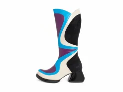 Fluevog Shoes Warhol | Multi Leather Boot Turquoise Multi Store