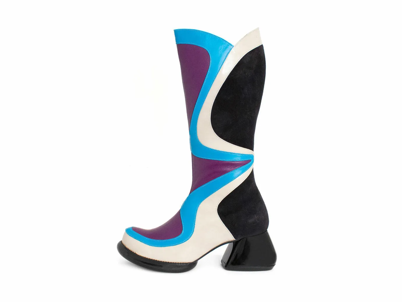 Fluevog Shoes Warhol | Multi Leather Boot Turquoise Multi Store
