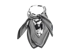 Fluevog Shoes Warped Hearts Scarf | Large Silk Scarf Black/White Best