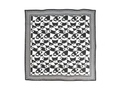 Fluevog Shoes Warped Hearts Scarf | Large Silk Scarf Black/White Fashion