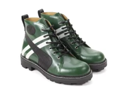 Fluevog Shoes Whitty | Retro Lace-Up Boot Green/Black Best Sale