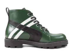 Fluevog Shoes Whitty | Retro Lace-Up Boot Green/Black New