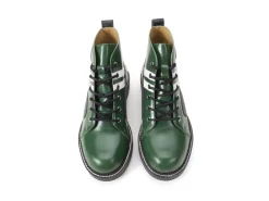 Fluevog Shoes Whitty | Retro Lace-Up Boot Green/Black New