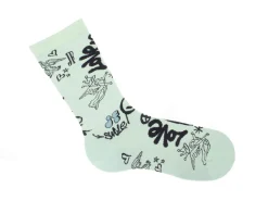 Fluevog Shoes Wolfie Vog Socks | Custom Graffiti Print Sock Green Online