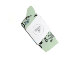 Fluevog Shoes Wolfie Vog Socks | Custom Graffiti Print Sock Green Online