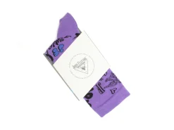 Fluevog Shoes Wolfie Vog Socks | Custom Graffiti Print Sock Purple Clearance