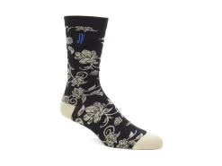 Fluevog Shoes Xay Xay Vog Socks | Custom Floral Sock Black Fashion