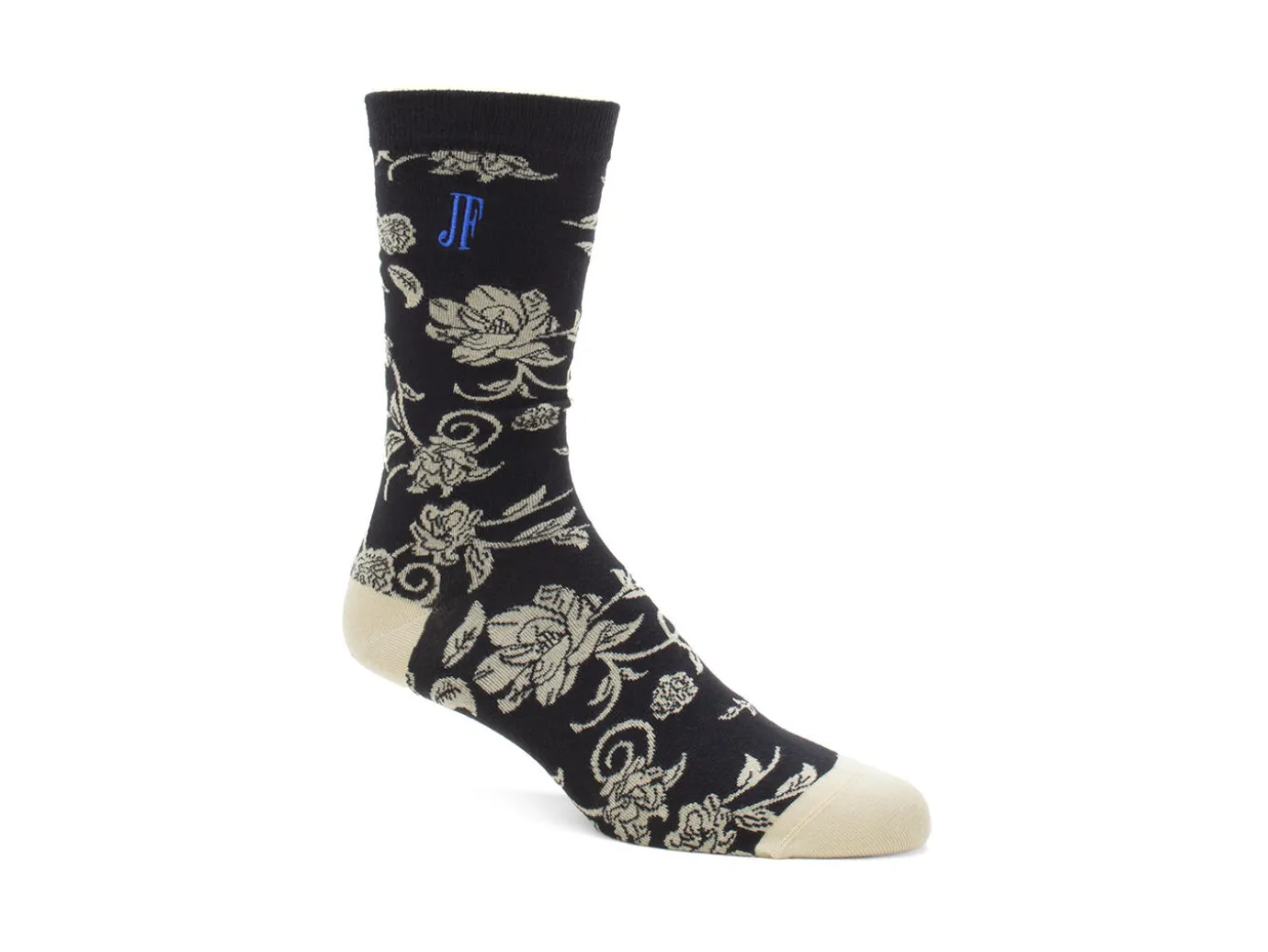 Fluevog Shoes Xay Xay Vog Socks | Custom Floral Sock Black Fashion