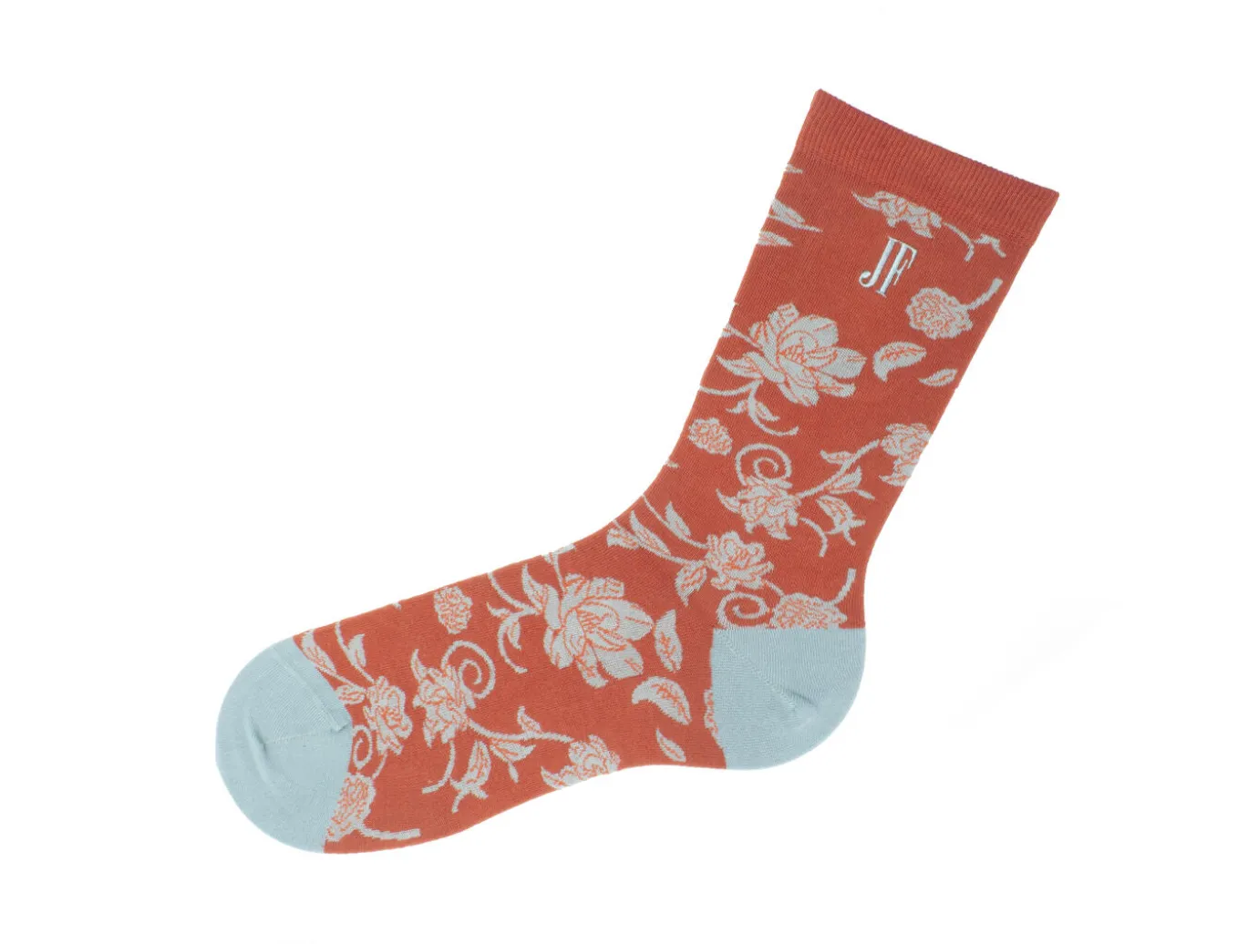Fluevog Shoes Xay Xay Vog Socks | Custom Floral Sock Copper Discount